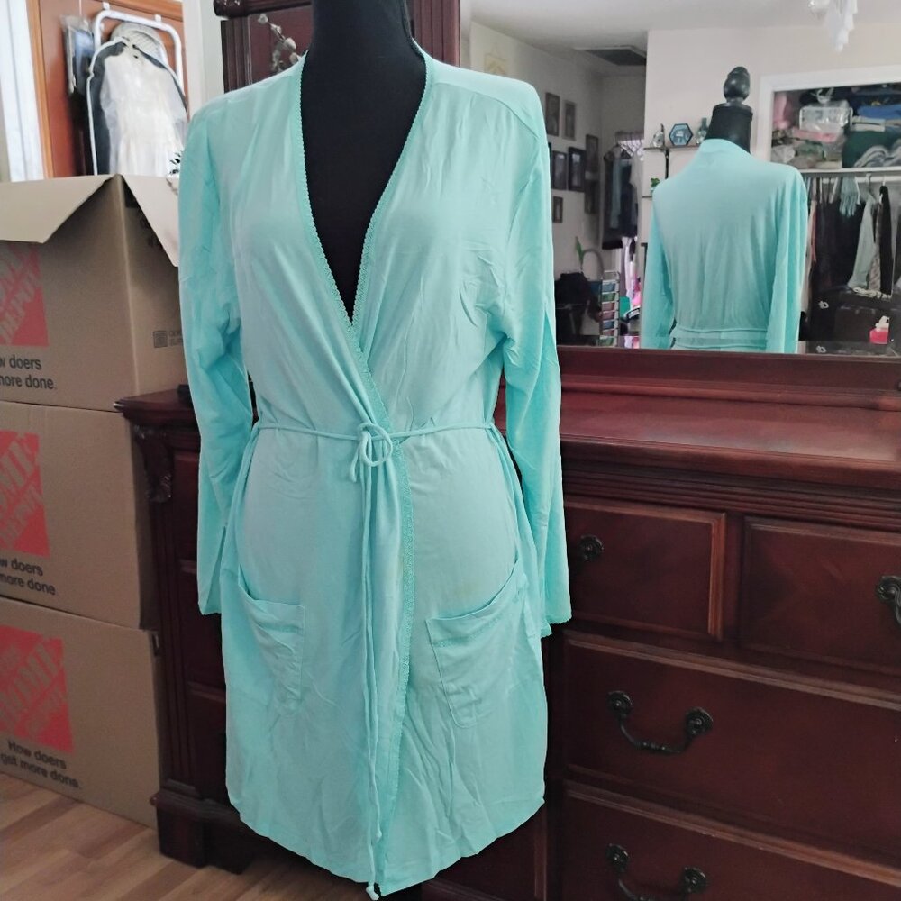 Pale Blue Robe with Front Pockets